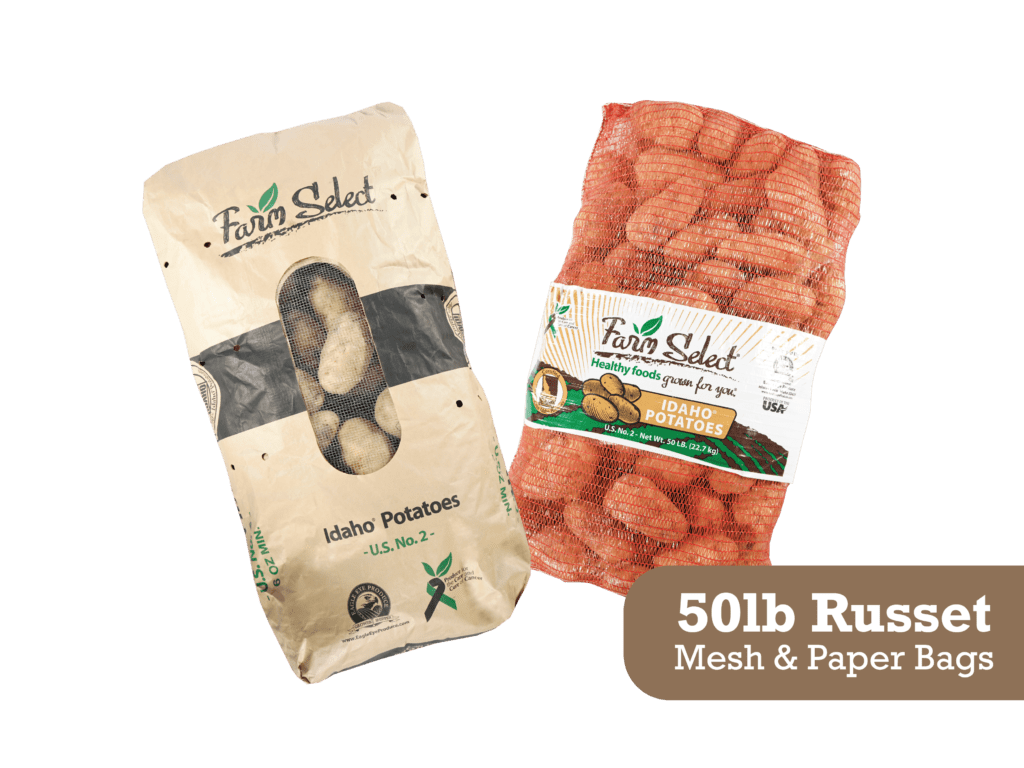 Eagle Eye Produce Farm Select 50 lb Russet Mesh and Paper Bags