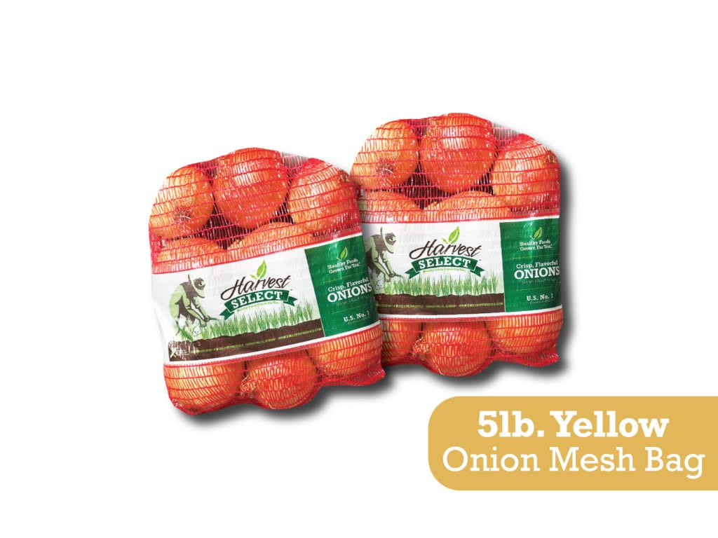 Two Packages of Onions With Brand Logo