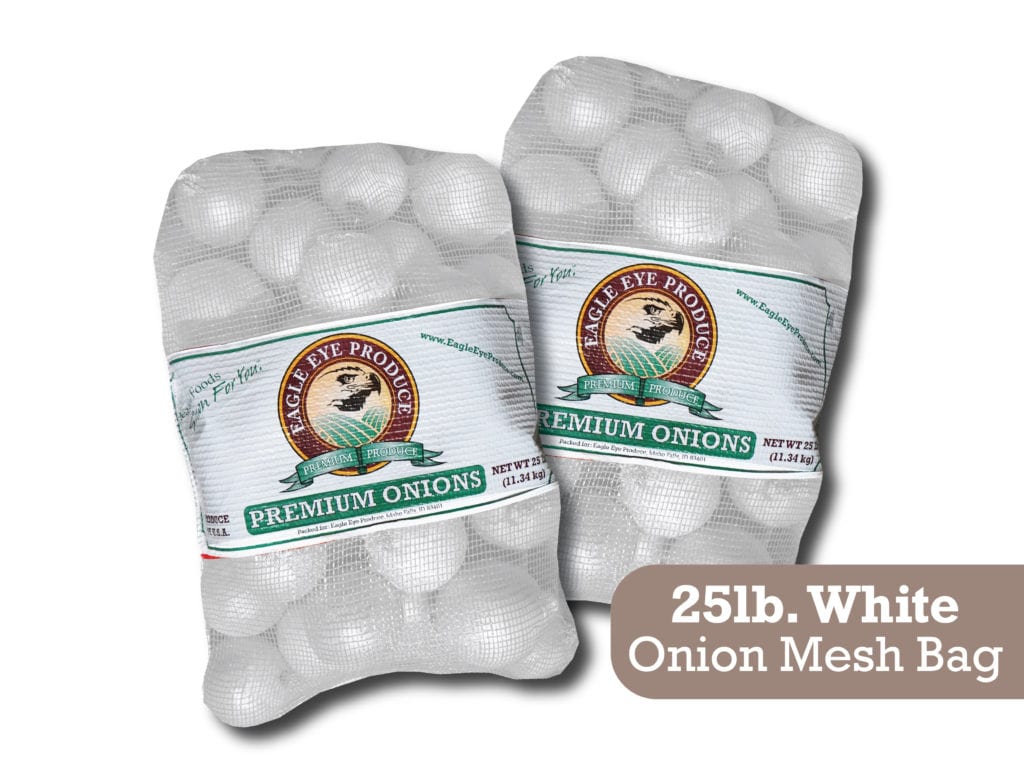 Two 25 Lb White Onion Mesh Bag