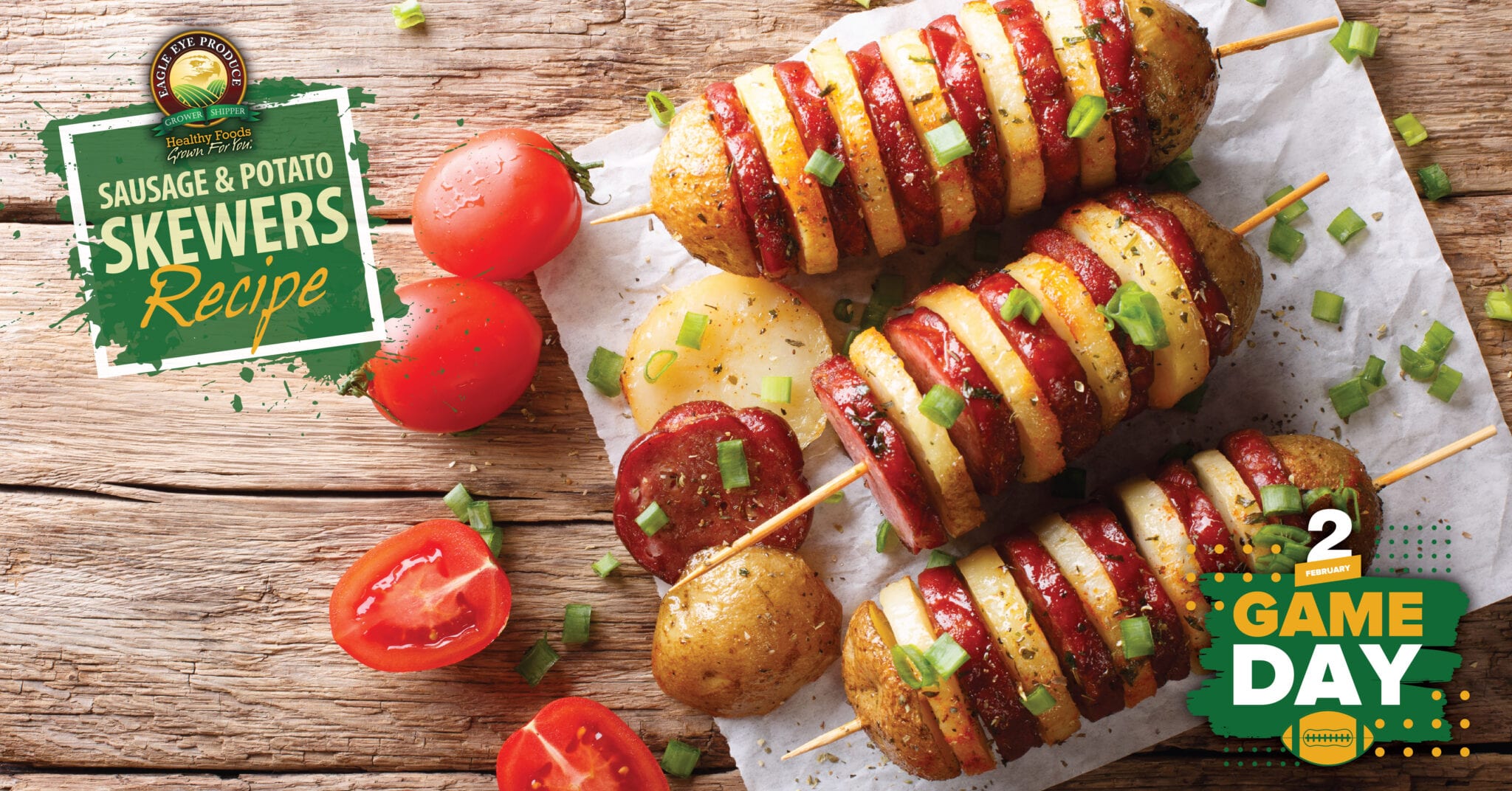 Sausage & Potato Skewers Eagle Eye Produce