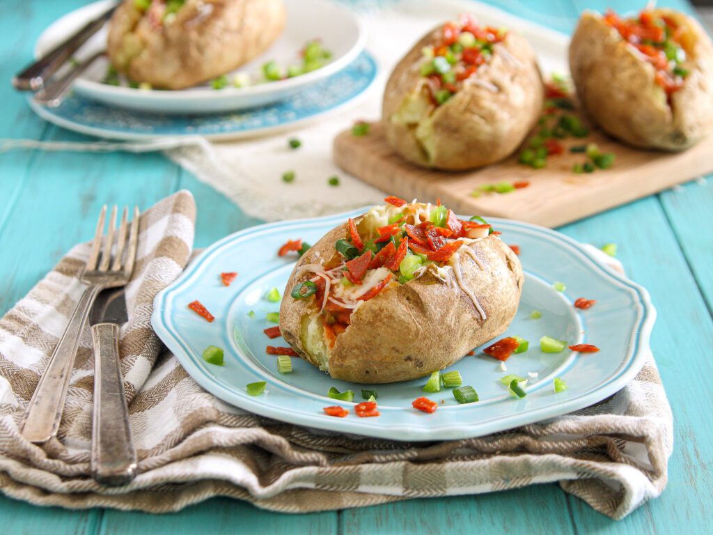 Quick and Healthy Baked Pizza Potatoes