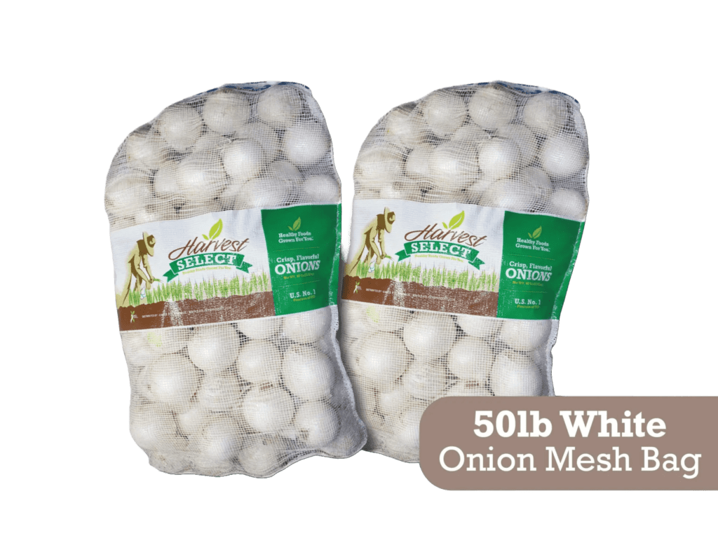 Harvest Select 50lb White Onion Mesh Bag