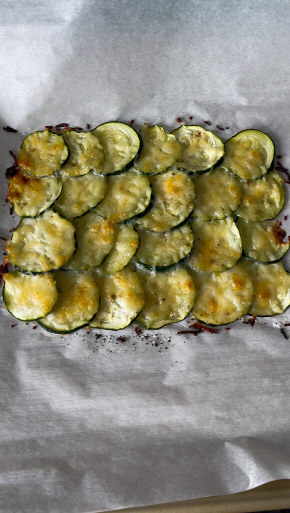 Zucchini with melted cheese