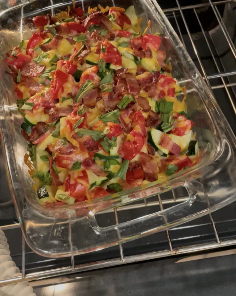 Taking the dish out of the oven