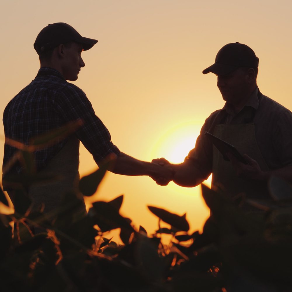 Eagle Eye Produce partnering with a grower, shaking hands