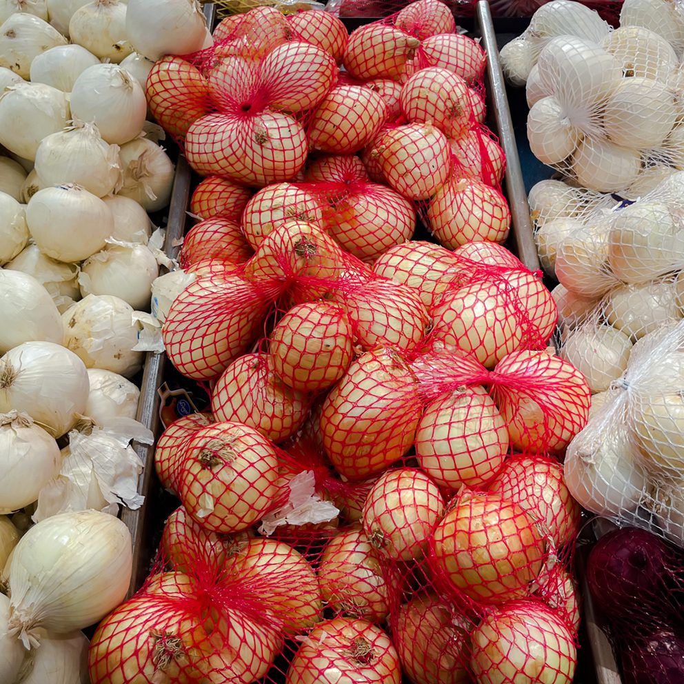 Eagle Eye Produce onions displayed in a grocery store