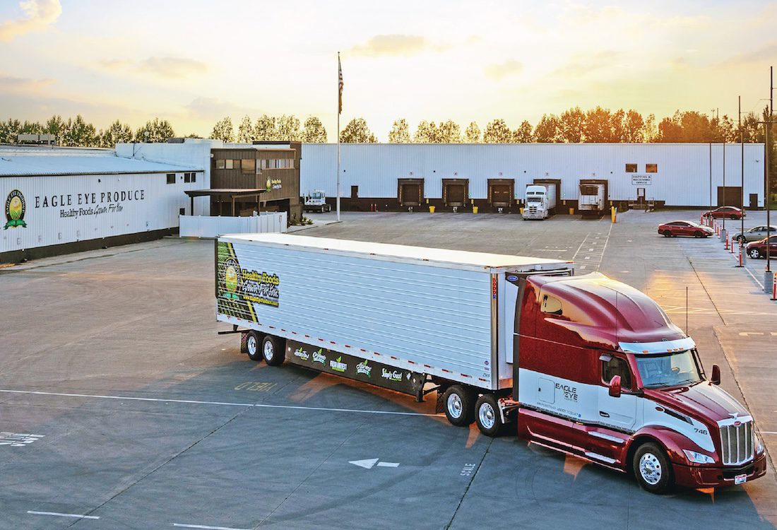 Eagle Eye Logistics truck at the Idaho Falls warehouse